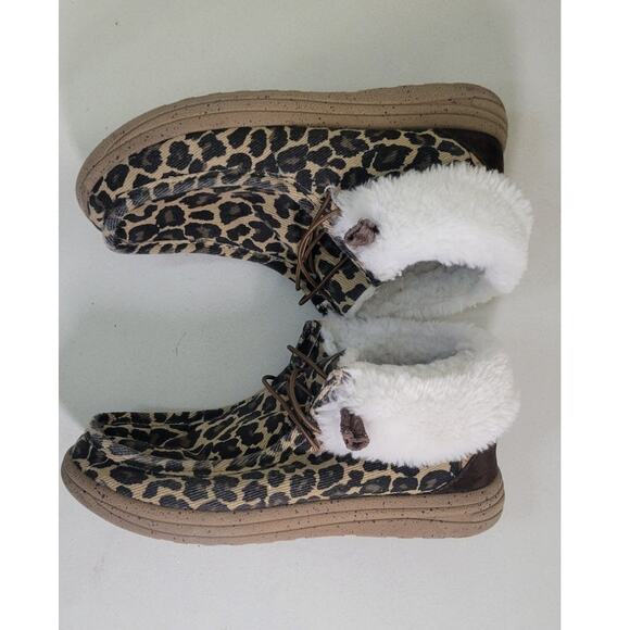 Lam Shoes Cheetah Print Womens 8 Fun Casual Sassy Fleece Lined Comfort Shoes - Picture 4 of 7